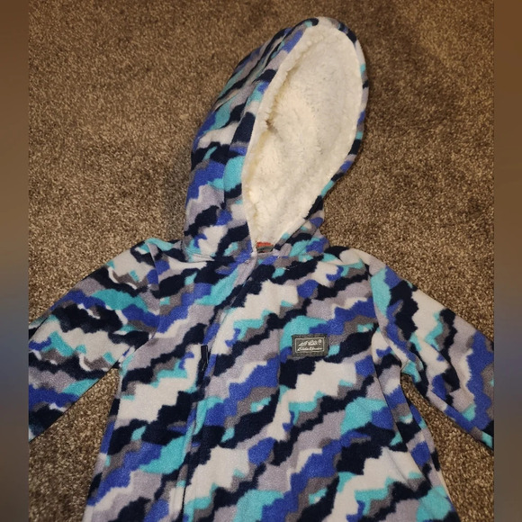 Eddie Bauer 3-6 Months Hooded Fleece Bodysuit - Picture 7 of 9